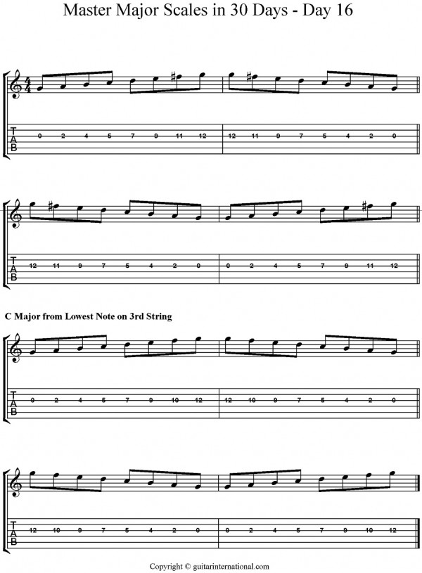 Major+musical+scales+chart