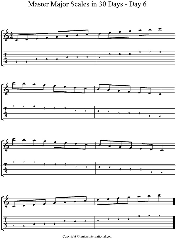 Major Scales Worksheet