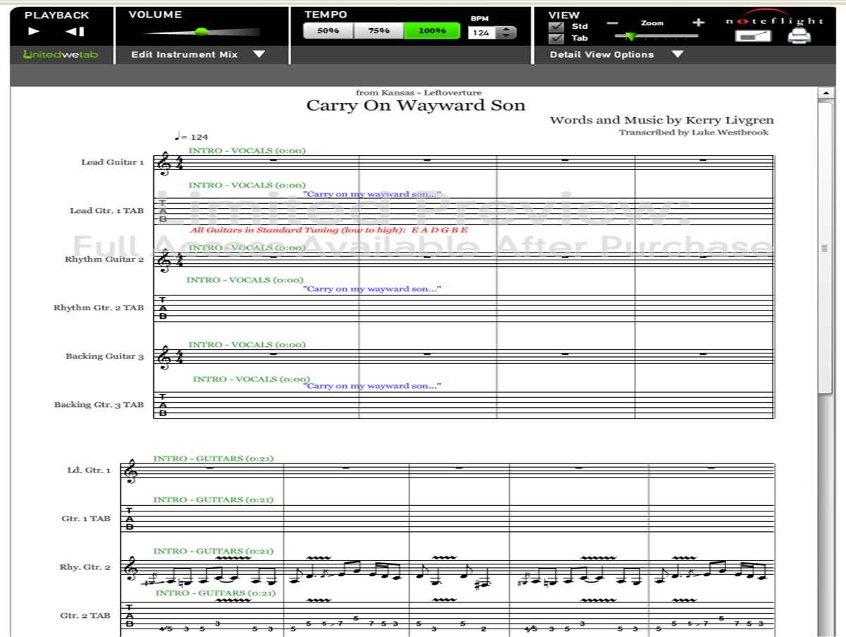 kansas carry on my wayward son guitar pro tab download