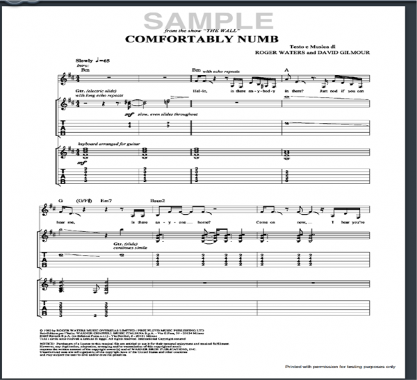 Pink Floyd Comfortably Numb Guitar Tab Free Pink Floyd Guitar Tabs