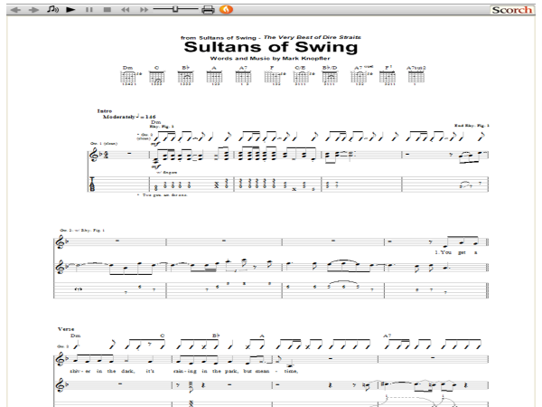 sultans of swing fingerstyle