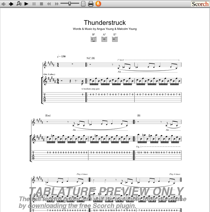 ac dc thunderstruck guitar pro tab download