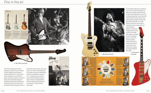 Two page photo-based spread from The Gibson Electric Guitar Book