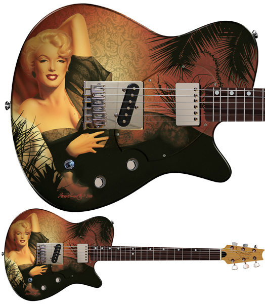Just Marilyn Page guitar One of the guitars from the California-themed Pamelina and the Masterbuilders show.