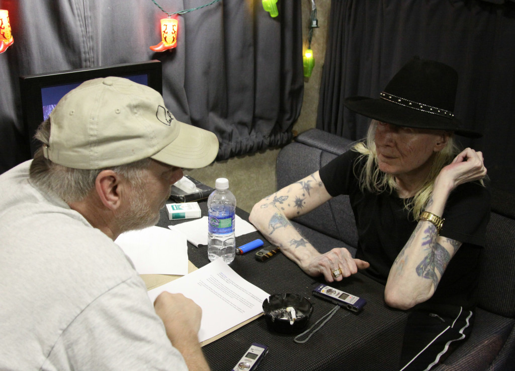 Rick interviews Johnny Winter. 