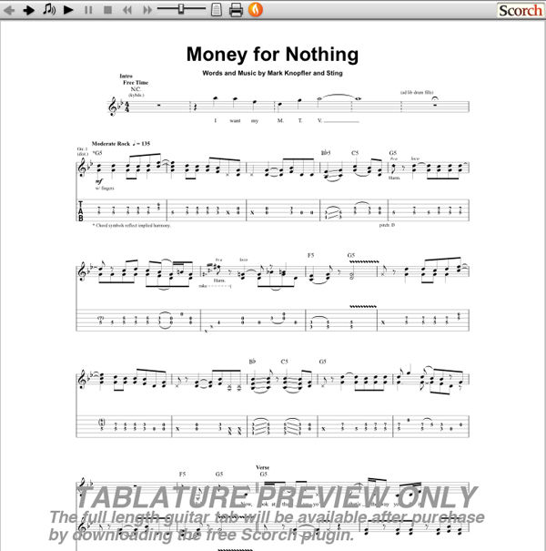 dire straits money for nothing guitar pro tab download