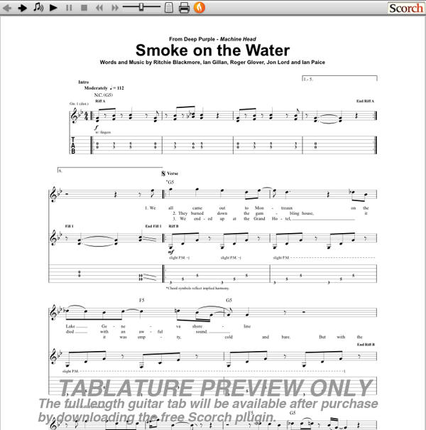 smoke on the water guitar pro tab download