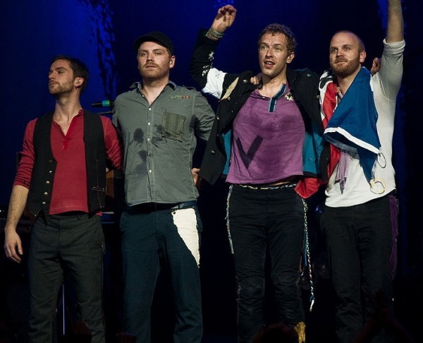 Coldplay, all sweaty after a performance