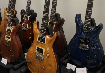 An awesome array of PRS guitars