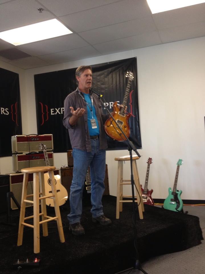 Jack Higginbotham, President of PRS talks to the media about new products and innovations at PRS Guitars.