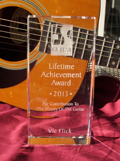 The National GUITAR Museum's Lifetime Achievement Award presented to Vic Flick - photo courtesy: National GUITAR Museum