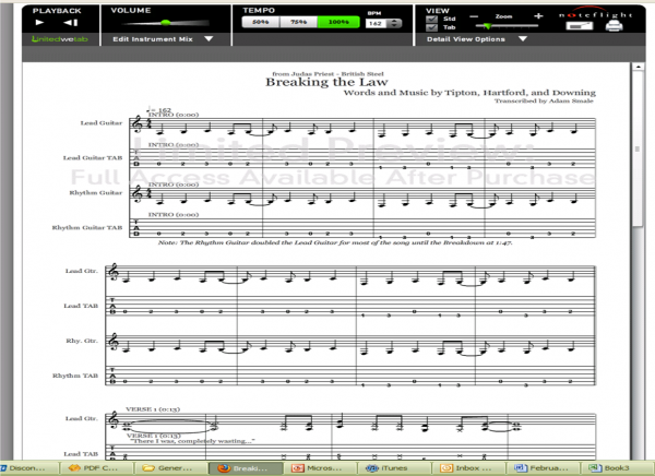 Breaking the Law Guitar Tab