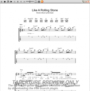 Jimi Hendrix Like a Rolling Stone Guitar Tab