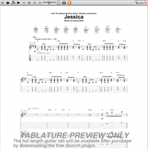 Allman Brothers Band Jessica Guitar Tab