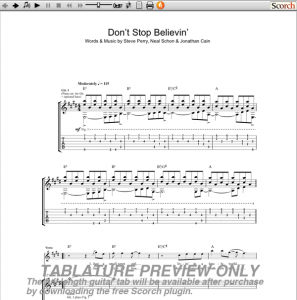 Journey Don't Stop Believin' Guitar Tab