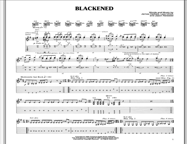 Metallica Blackened Guitar Tab.