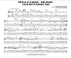 Metallica Welcome Home Sanitarium Guitar Tab